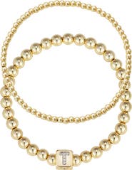Adornia Set of 2 Gold Plated Stretch Bracelets