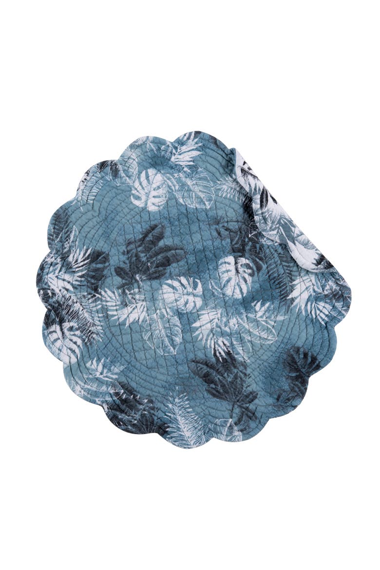 Bruno Palms Round Placemats Set of 6, 17", Alternate, color, White