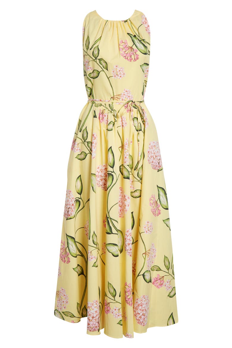 Floral Stretch Poplin Dress, Alternate, color, PINK/ BUTTER