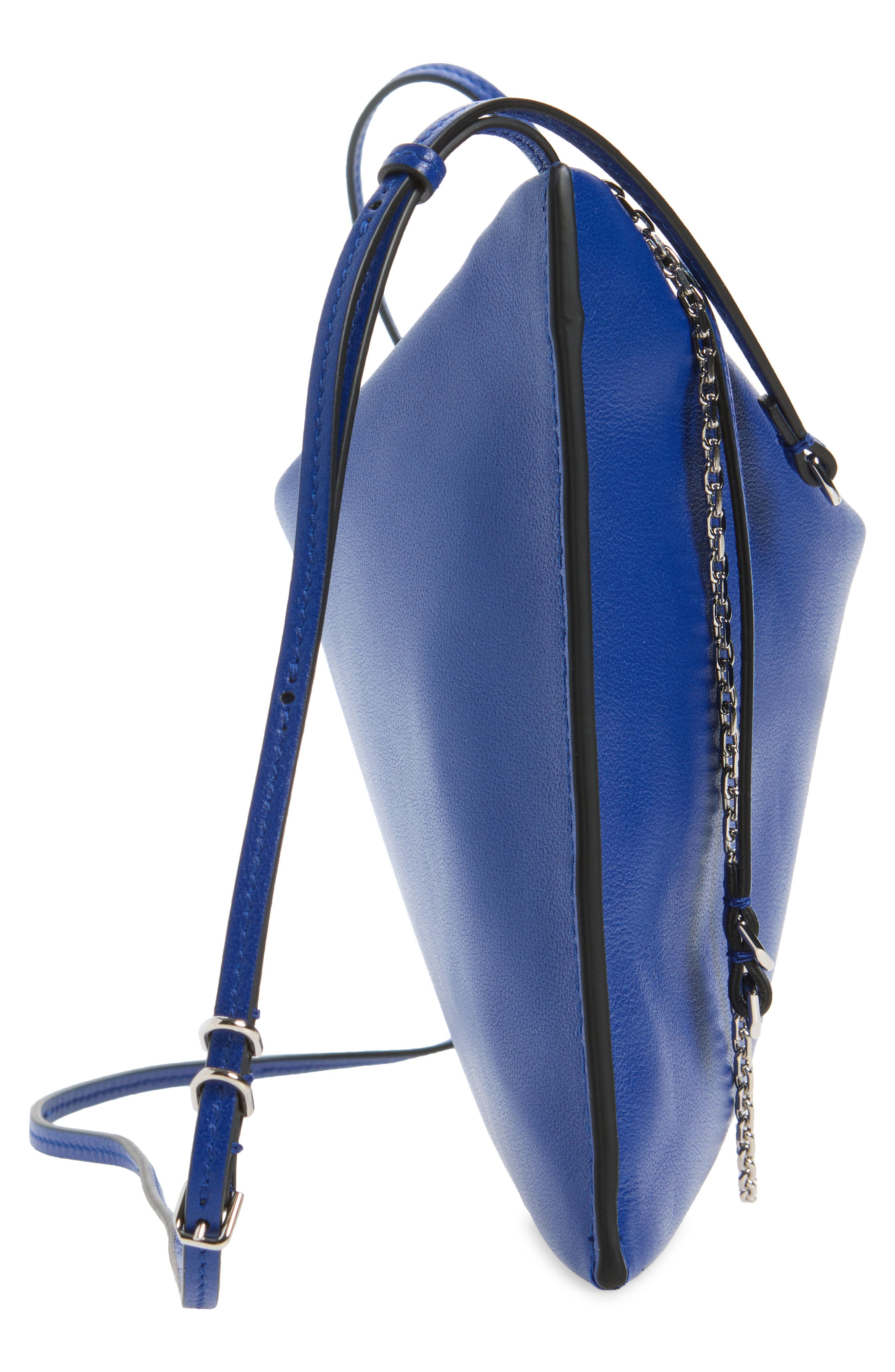 Voyou Shiny Leather Pouch Shoulder Bag, Alternate, color, BLUE