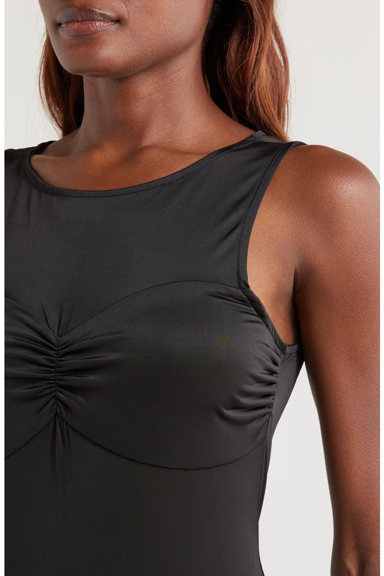 Slinky Jersey Ruched Tank Top, Alternate, color, BLACK001