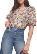 MINT VELVET Allover Floral Ruffle Blouse