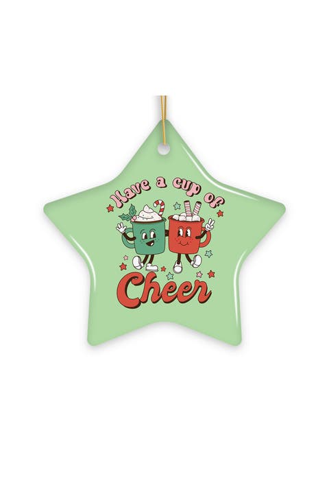 Have A Cup Of Cheer Retro Star Ornament