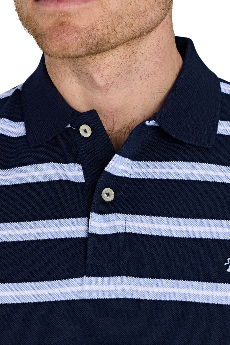 Triple Stripe Birdseye Polo, Alternate, color, Navy