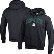 Champion Men's Champion  Black Michigan State Spartans Arch Over Logo Pullover Hoodie