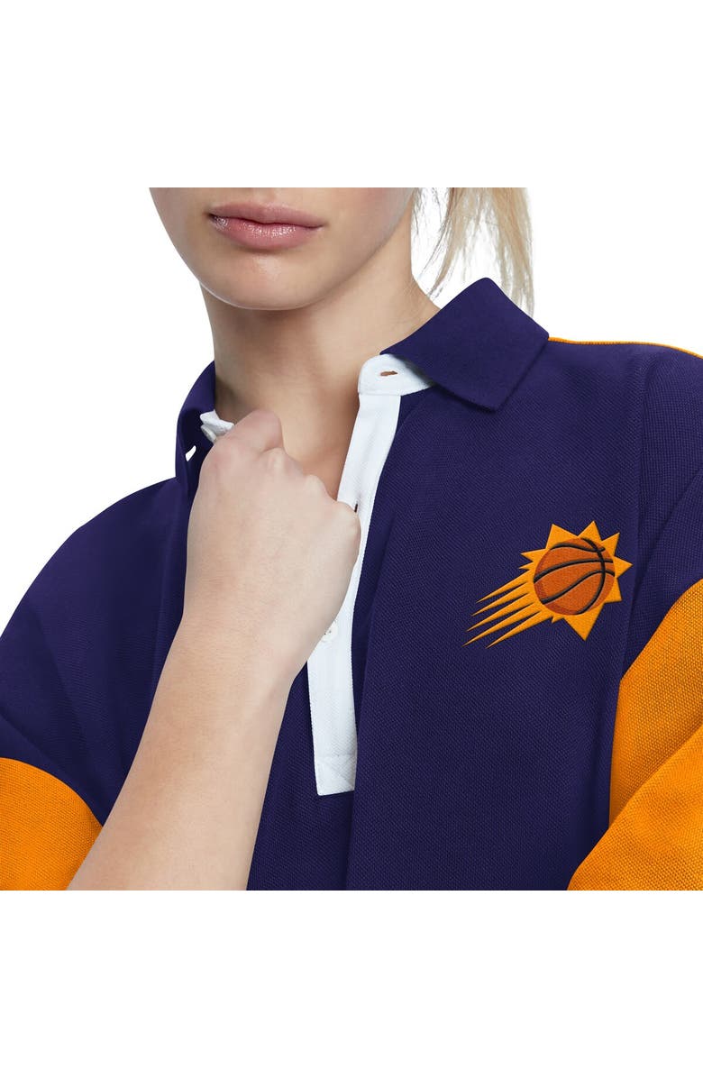 TOMMY JEANS Women's Tommy Jeans Purple Phoenix Suns Taya Puff Sleeve Pique Polo Shirt, Alternate, color, Purple