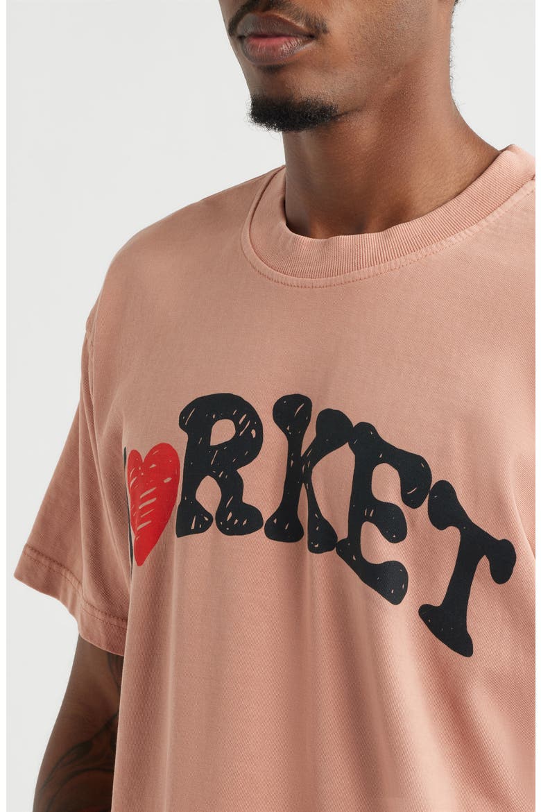 Heart Arc Cotton Graphic T-Shirt, Alternate, color, SALMON