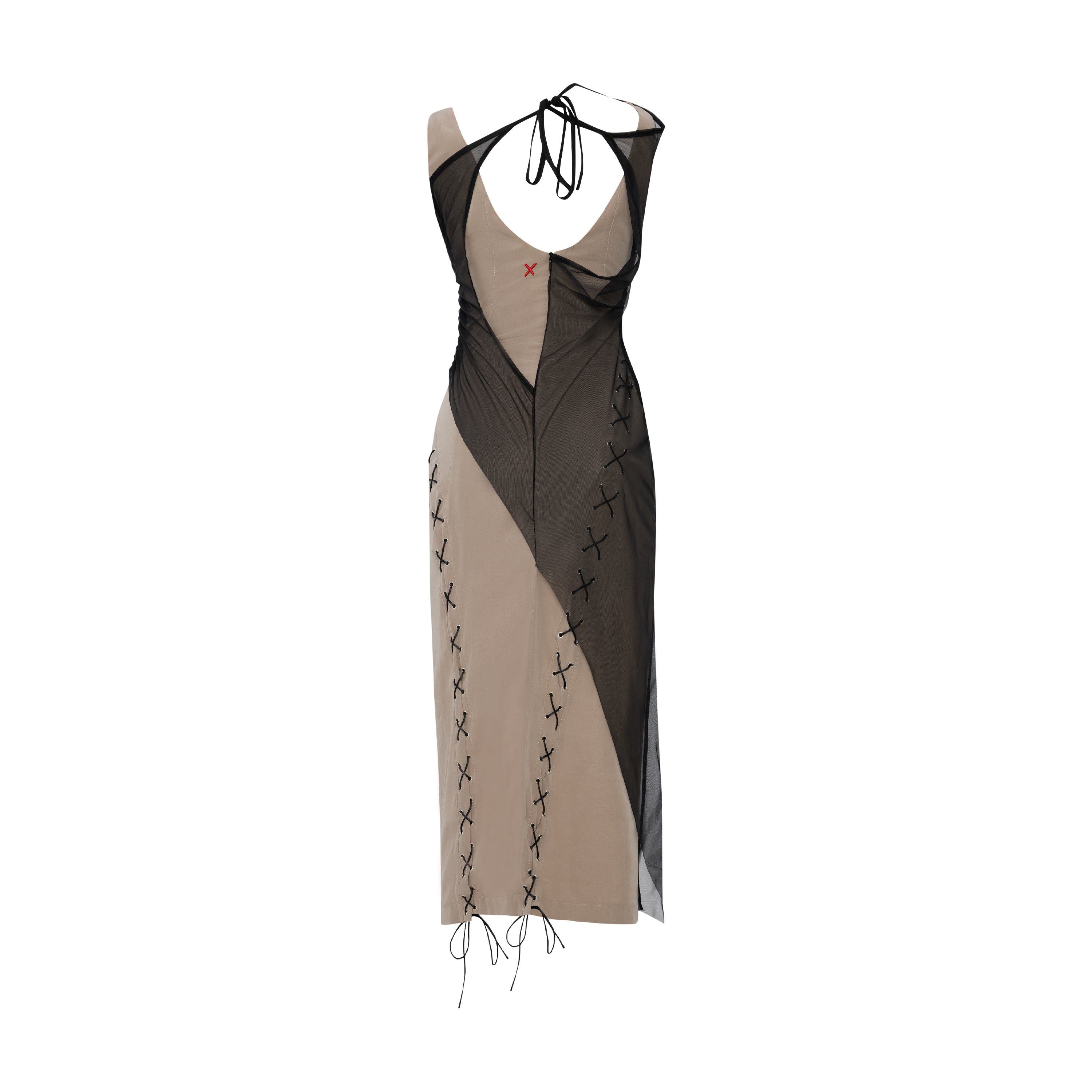 Pcfg Bodycon Dress With Tulle In Brown