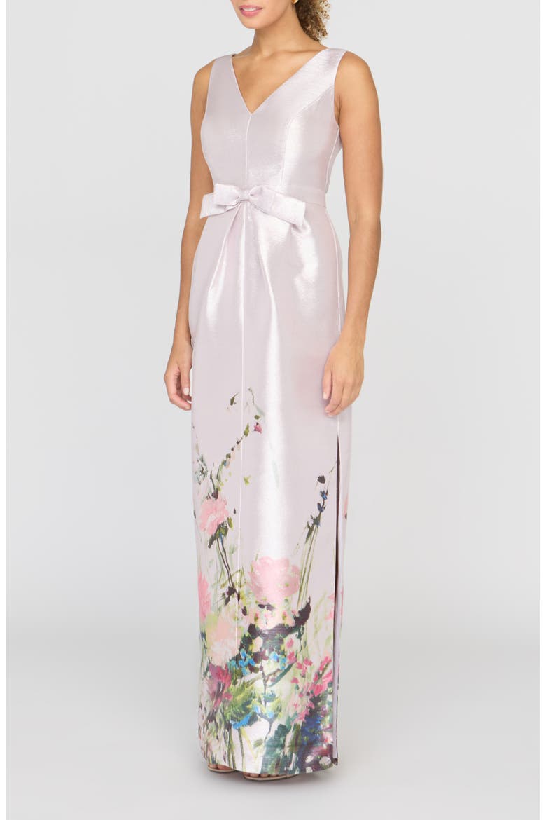 Wendy Metallic Floral Gown, Alternate, color, LILAC MIST MULTI