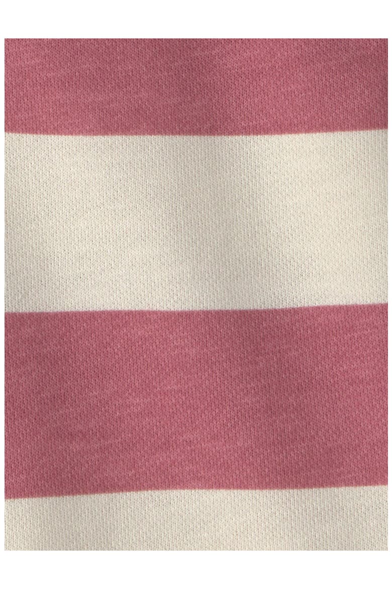 Kids' Stripe Organic Cotton Polo Sweatshirt, Alternate, color, PINK RUGBY STRIPE