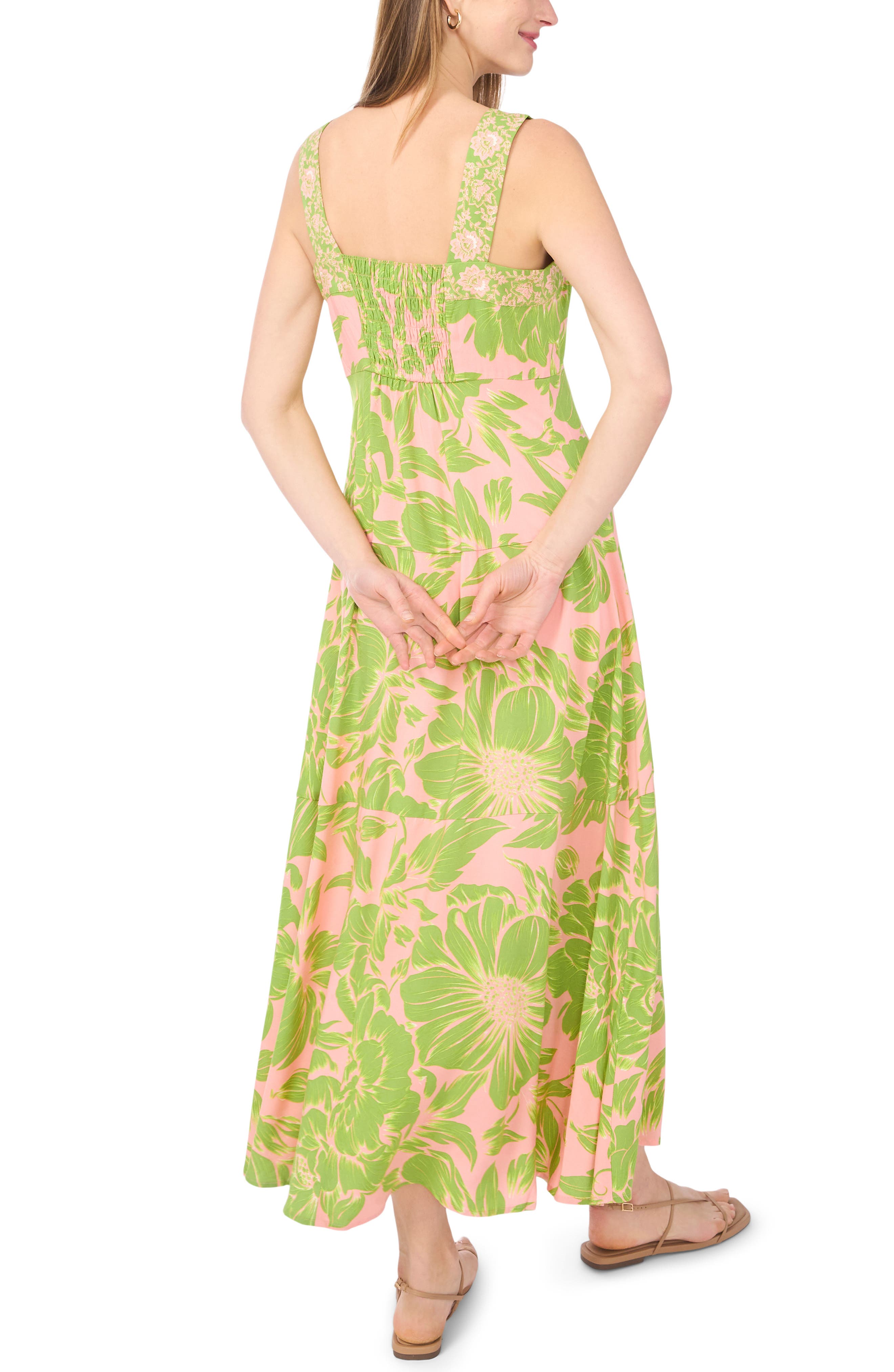 Vince Camuto Floral Smock Back Maxi Dress (Women) | Nordstrom