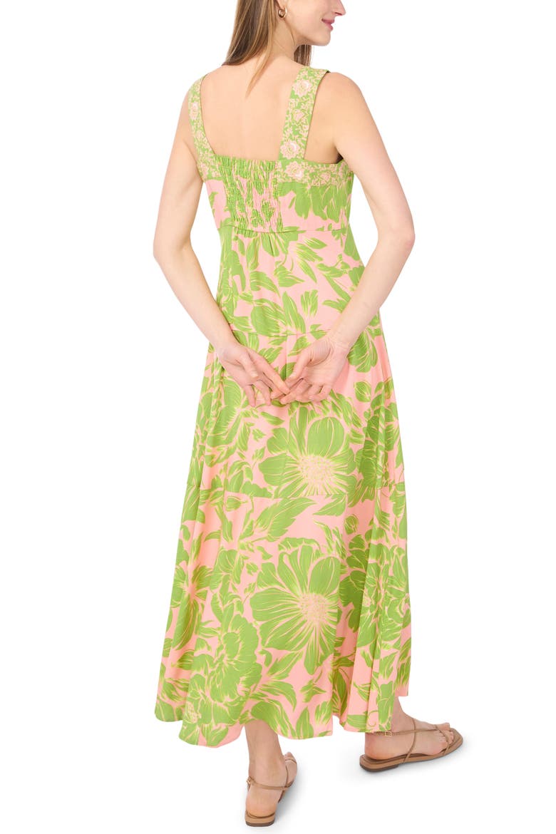 Floral Smock Back Maxi Dress, Alternate, color, SHELL PINK