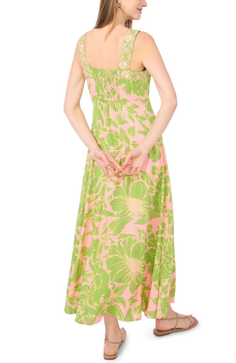 Vince Camuto Floral Smock Back Maxi Dress, Alternate, color, Shell Pink