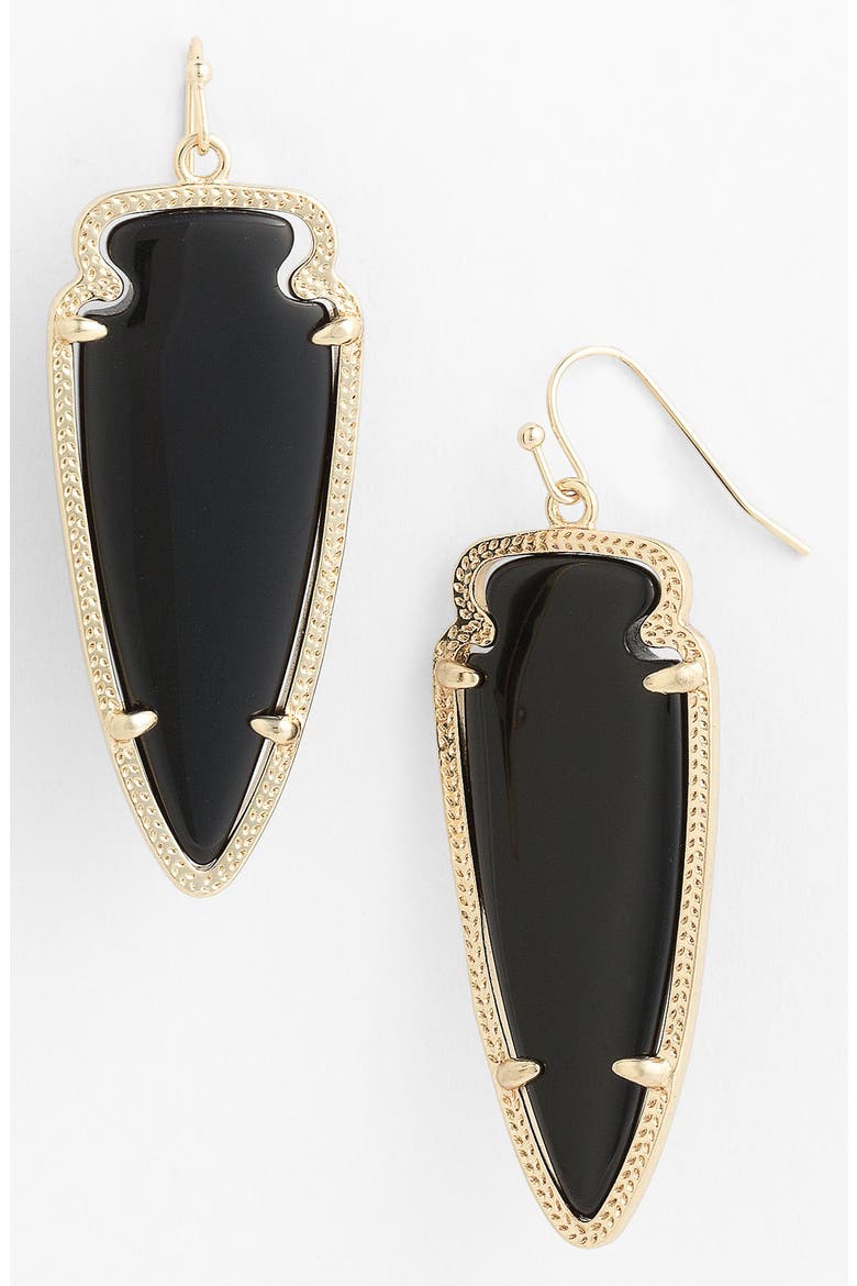 Skylar Spear Statement Earrings, Main, color, BLACK