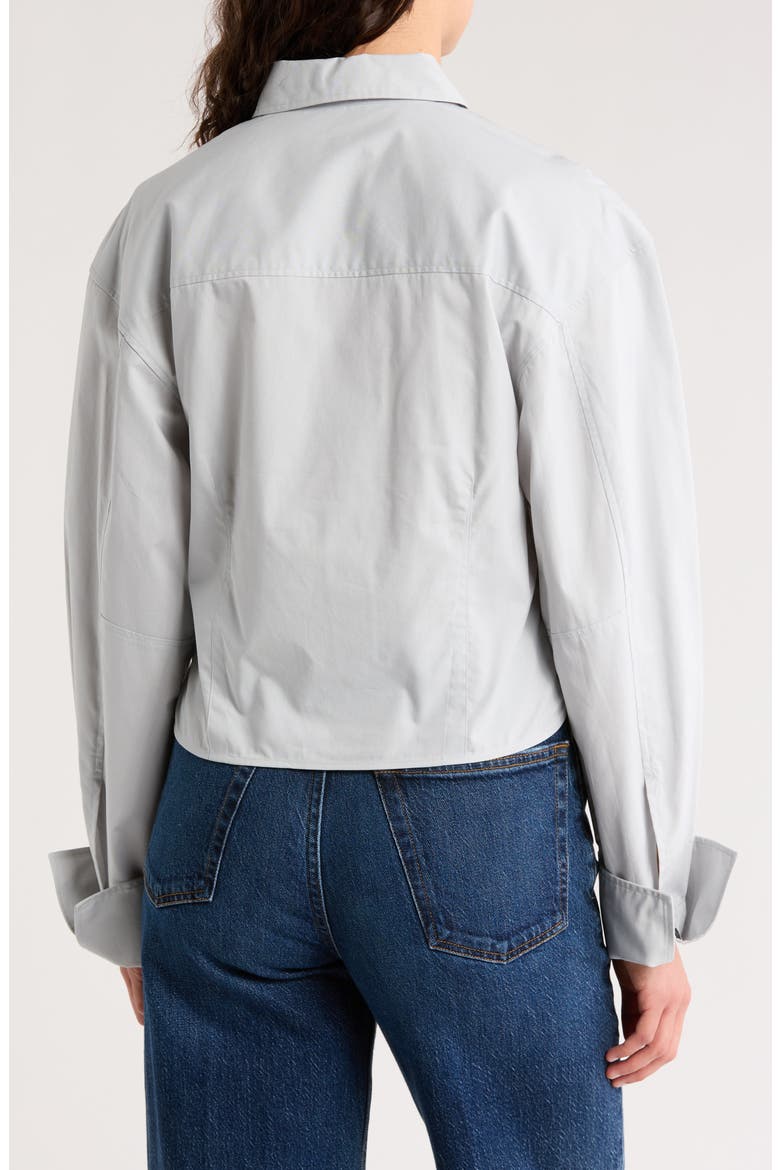 Becca Crop Poplin Button-Up Shirt, Alternate, color, STORM