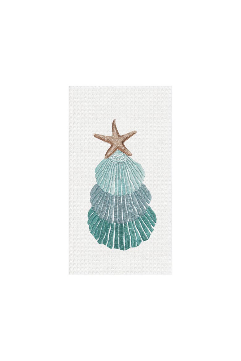 3 Scallop Shells Cotton Kitchen, Main, color, Blue
