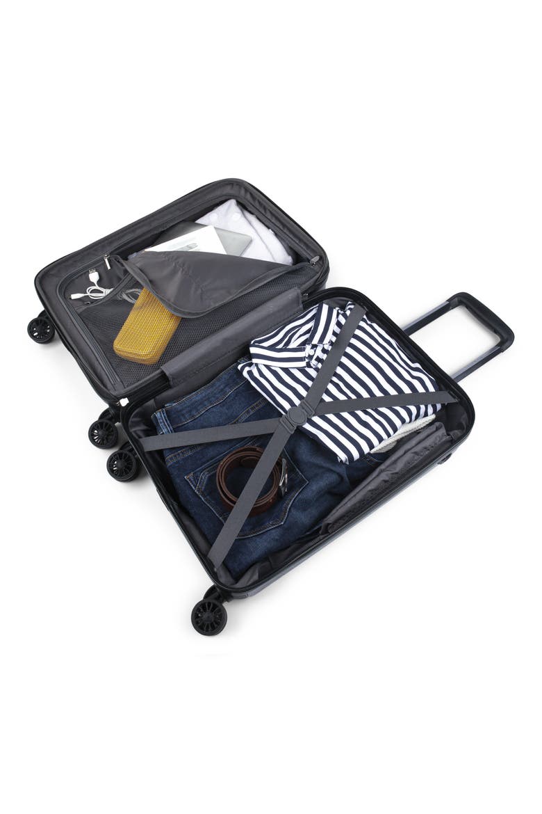 Milano Hardside Carry-on Luggage with Expansion, Alternate, color, Charcoal