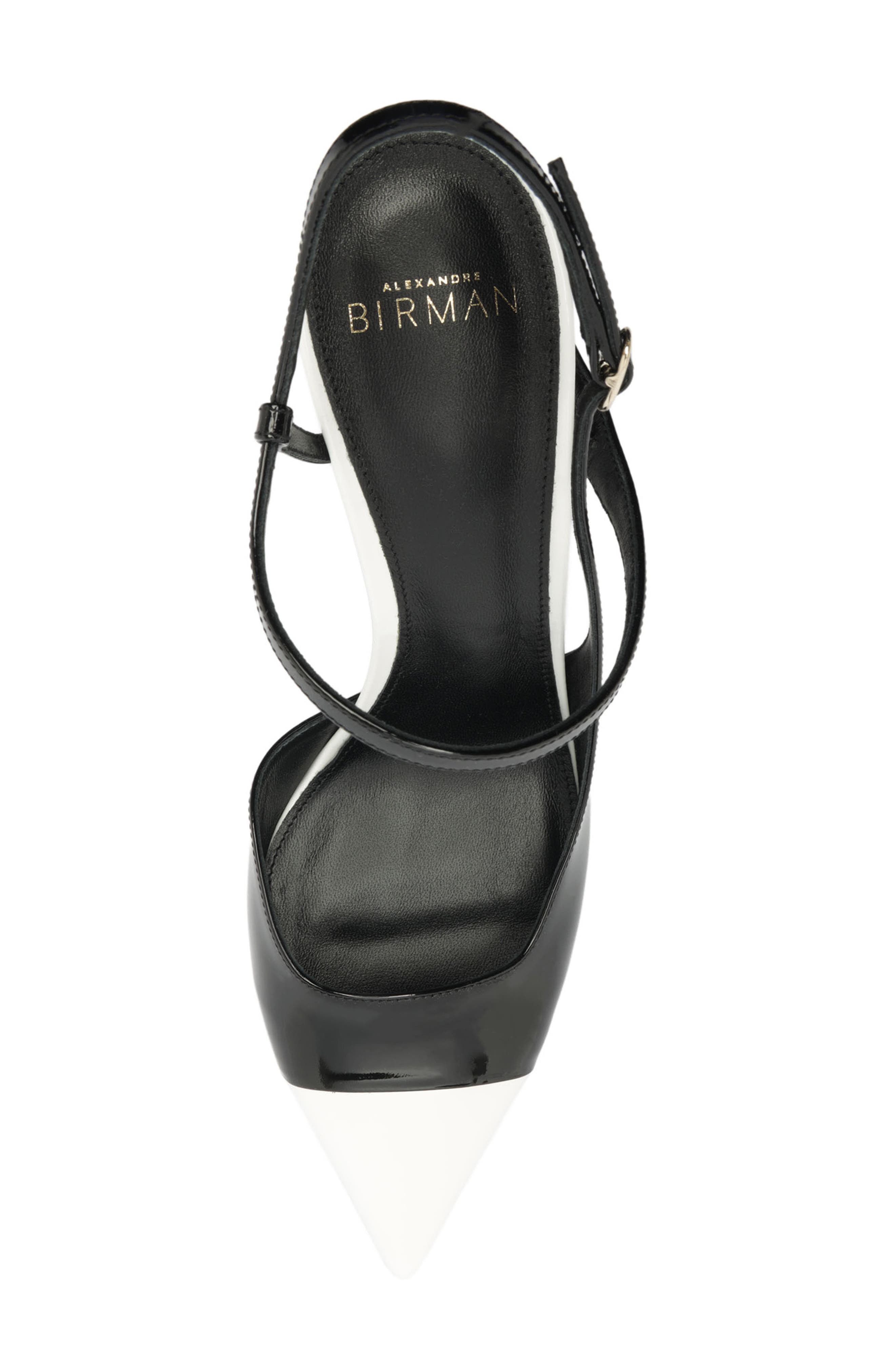 Tita Leather Cap Toe Slingback Pump, Alternate, color, BLACK/ WHITE