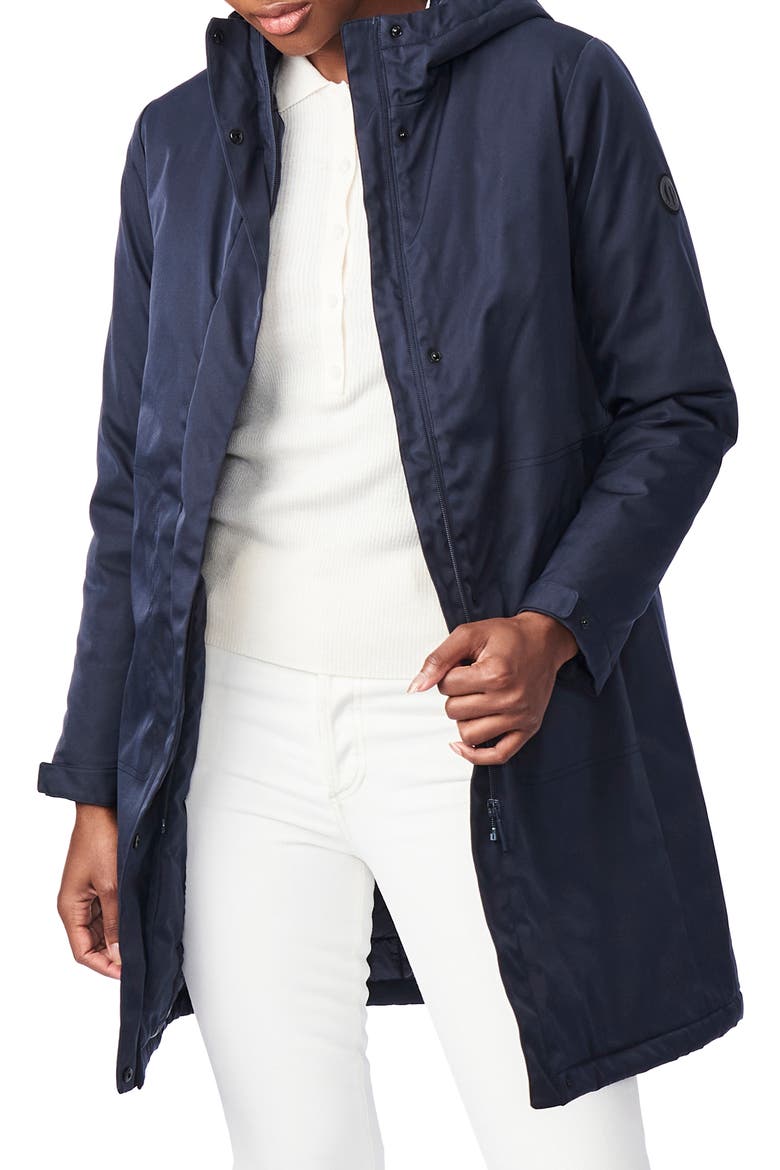Hooded Windproof & Water Resistant Insulated Raincoat, Main, color, SPACE
