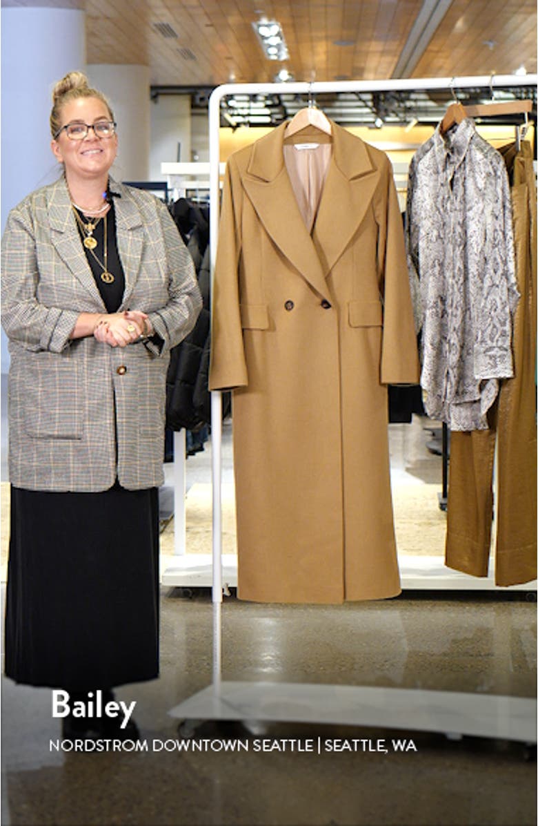 Leo Double Breasted Longline Cashmere Coat, sales video thumbnail