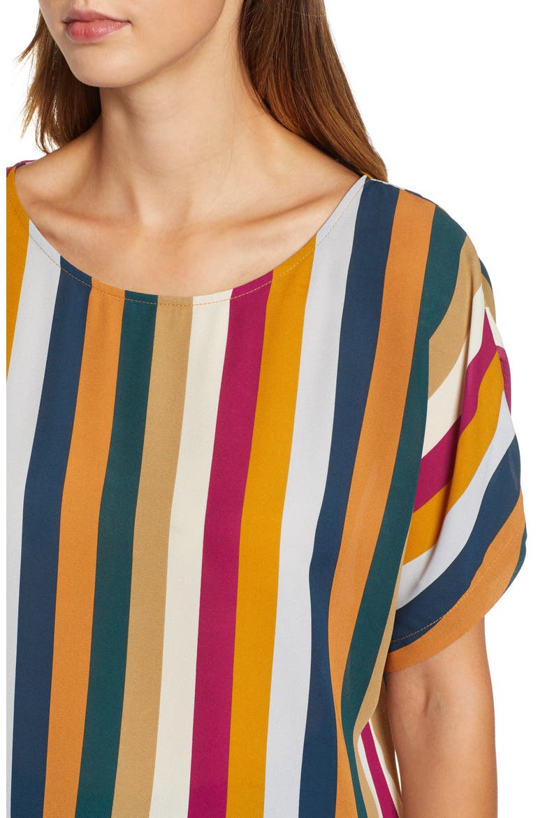 Short Sleeve Woven Top, Alternate, color, ORANGE INCA TRENDY MULTI