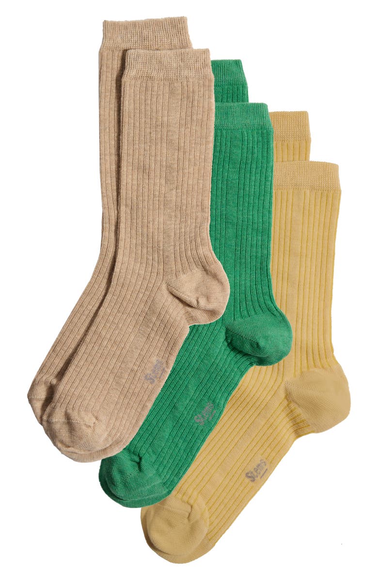Stems Assorted 3-Pack Rib Cotton & Cashmere Blend Socks, Main, color, 