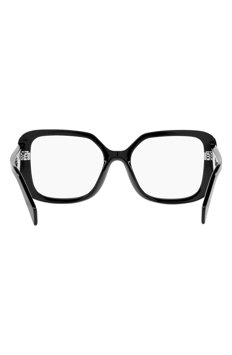 Prada 53mm Square Optical Glasses, Alternate, color, Black