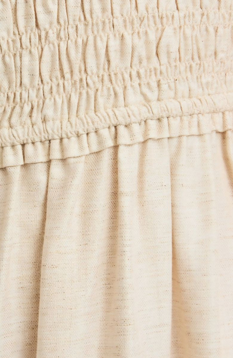 Knit and Lounge Button-Front Midi Dress with Smocked Bodice and Ruffle Sleeves, Alternate, color, 