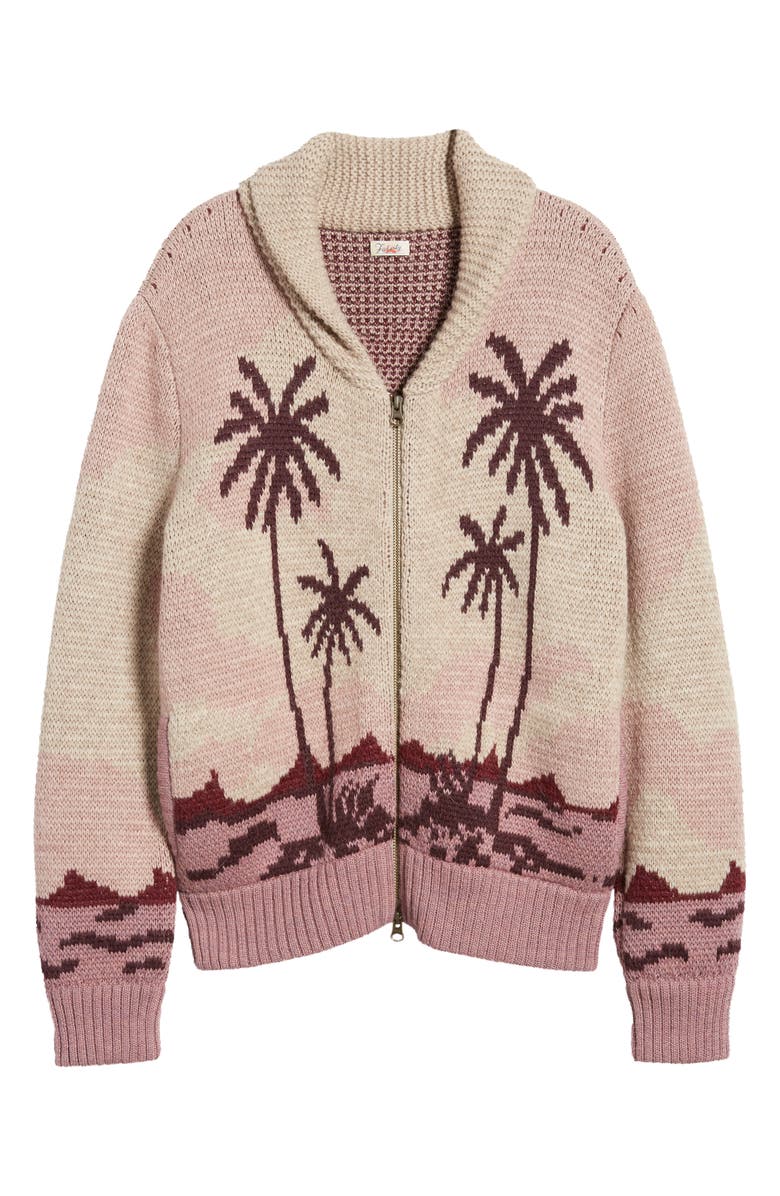 Faherty Sunset Palm Beach Zip Front Cardigan, Alternate, color, 