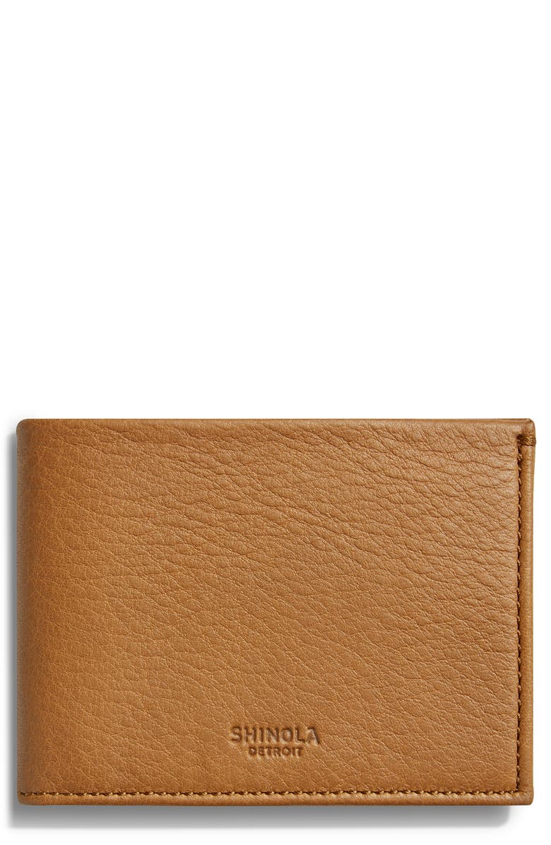 Shinola Slim Bifold Leather Wallet, Main, color,