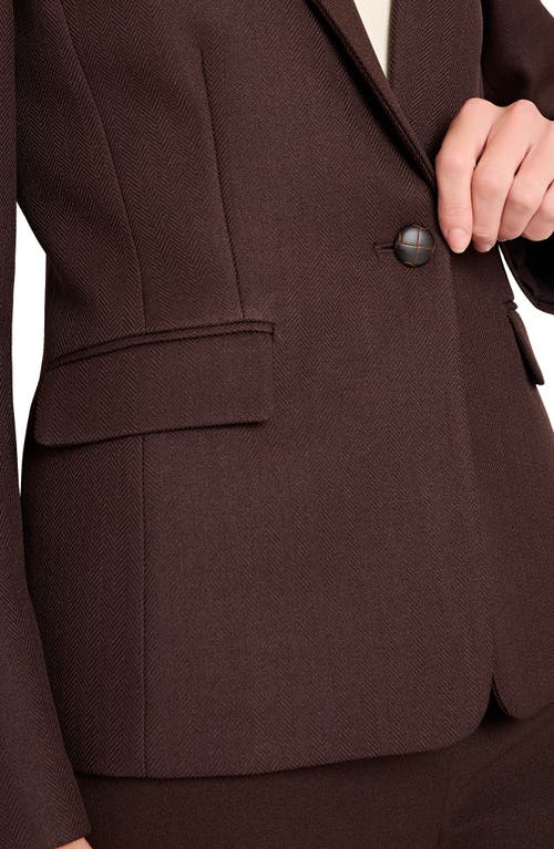 Tahari Asl One-button Blazer In Brown