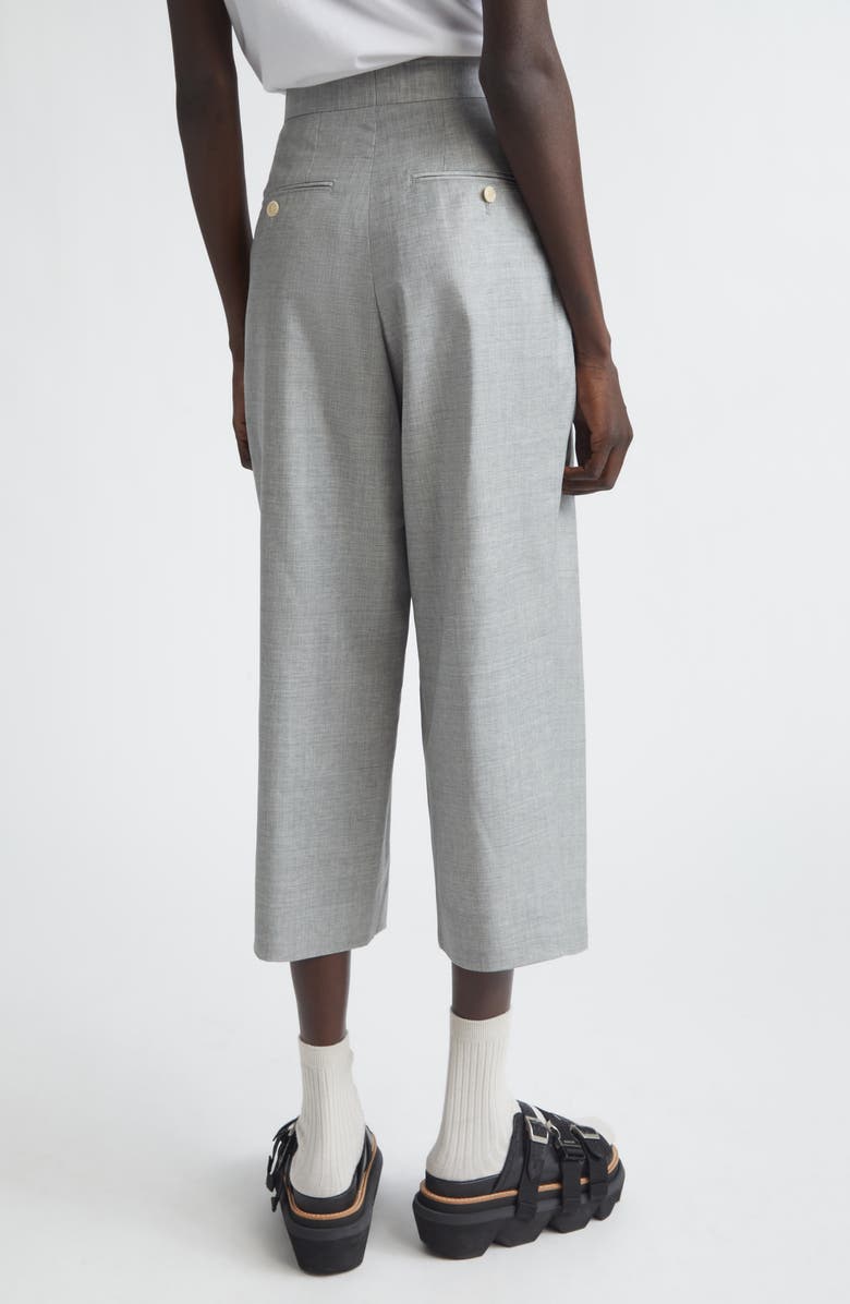 Tao Comme des Garçons Yarn Dyed Tropical Wool Crop Wide Leg Pants, Alternate, color, Top Gray