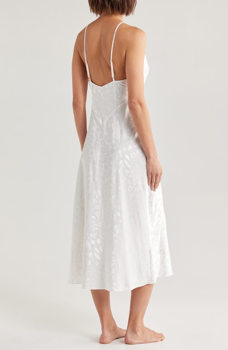 Natori Decadence Leopard Jacquard Satin Chemise, Alternate, color, Warm White