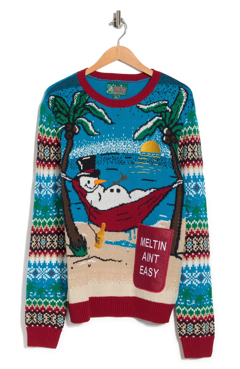 Ugly Christmas Sweater Snowman Beach Sweater, Alternate, color, 