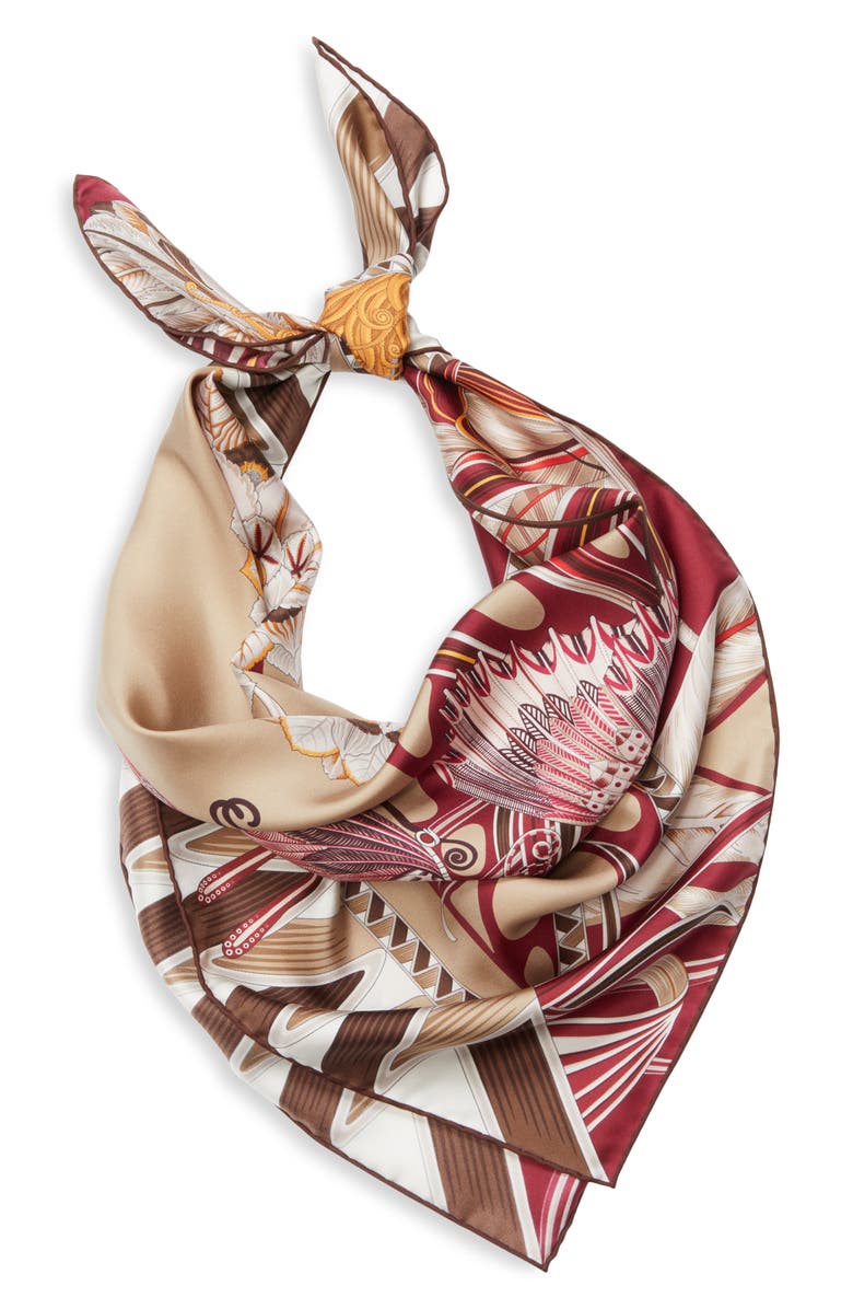 FERRAGAMO Giada Reversible Silk Scarf, Alternate, color, Nude/ Cherry