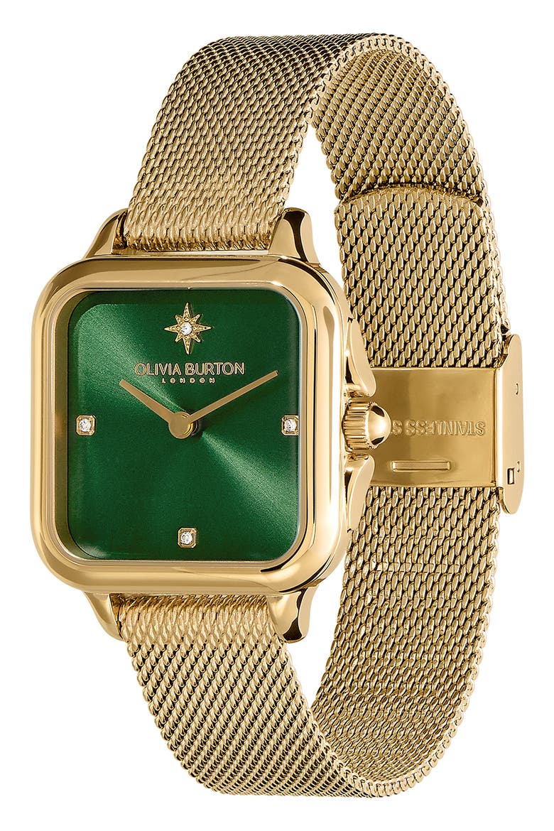 Grosvenor Bracelet Watch, 28mm, Alternate, color, GOLD/ GREEN