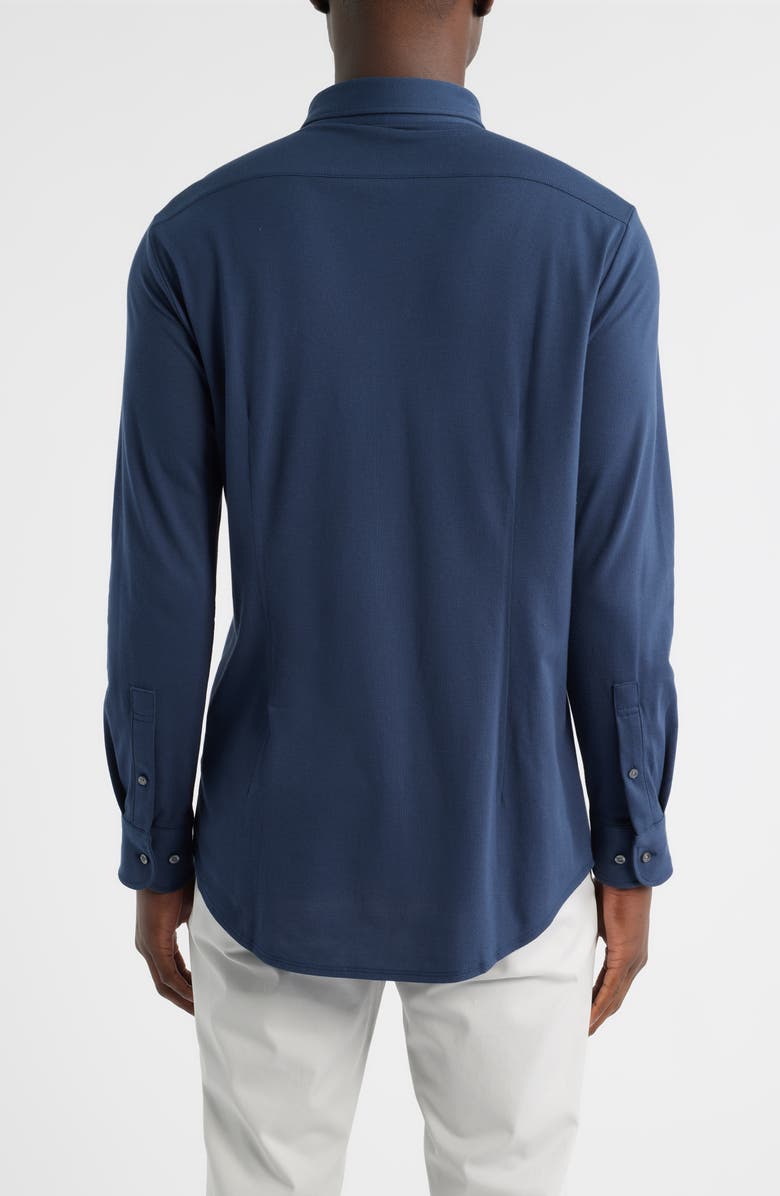 Mack Weldon SILVER Cotton Blend Piqué Button-Down Shirt, Alternate, color, True Navy