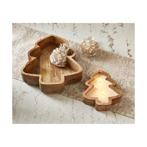 Tag Artisan Fir Tree Doughbowl Candle In Brown