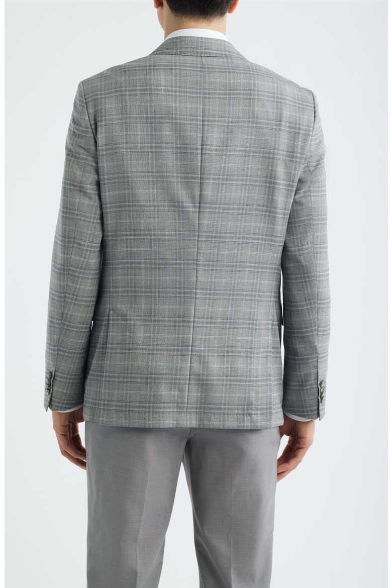 Hutson Slim Fit Plaid Stretch Sport Coat, Alternate, color, SILVERY GREY