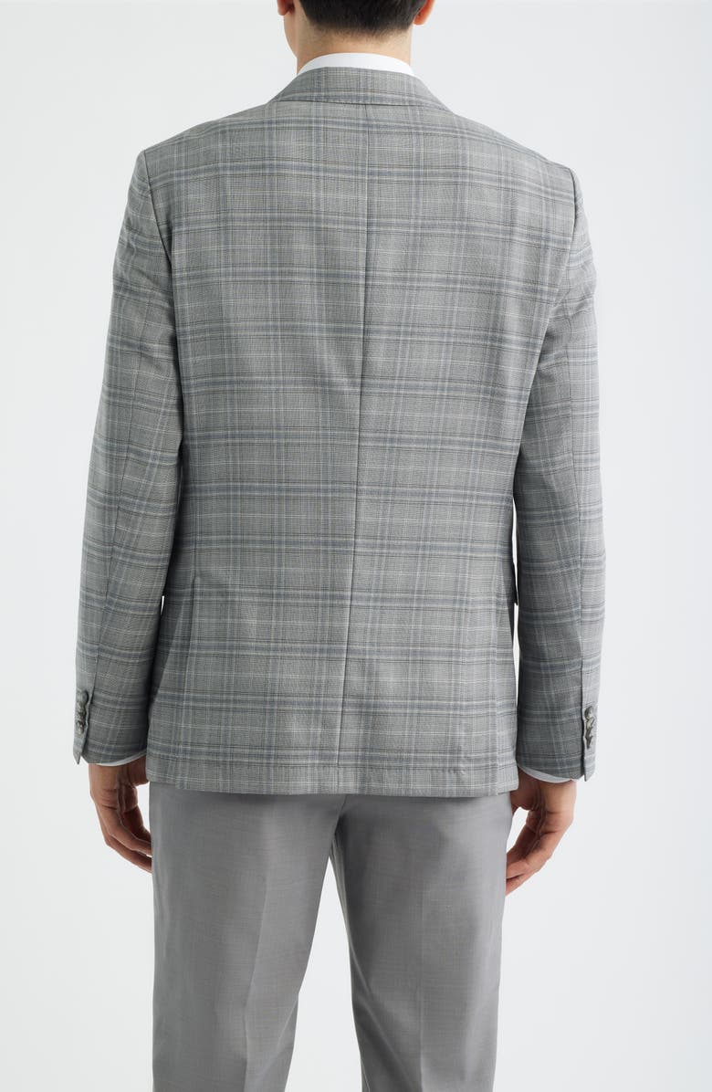 BOSS Hutson Slim Fit Plaid Stretch Sport Coat, Alternate, color, Silvery Grey