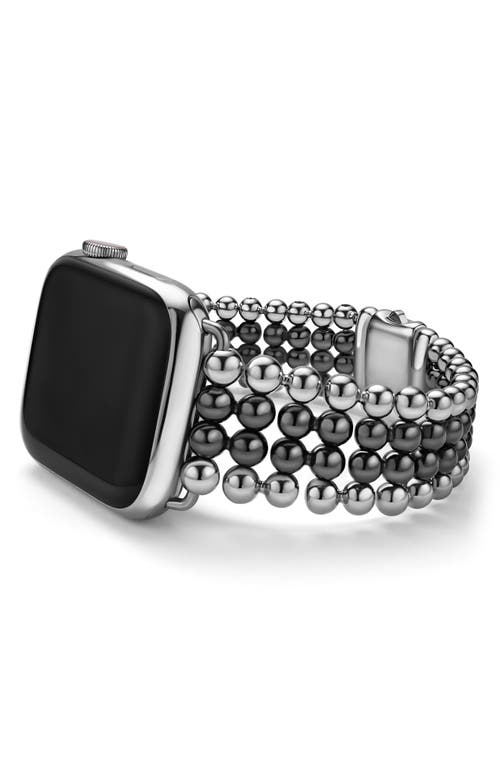 Lagos Smart Caviar Infinite Black Ceramic Apple Watch® Watchband In Black/silver