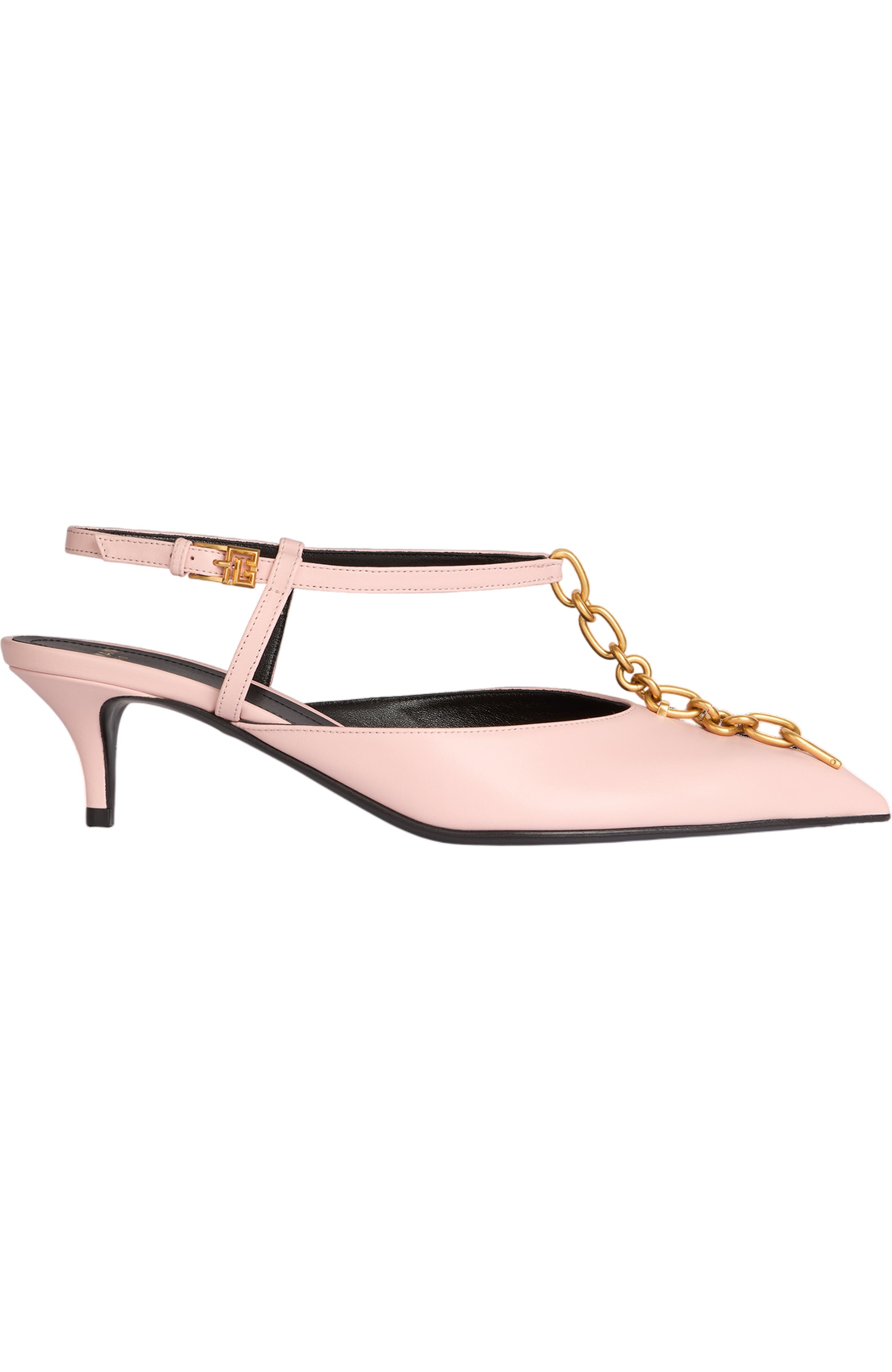 Sync chain kitten slingbacks in leather, Alternate, color, pink