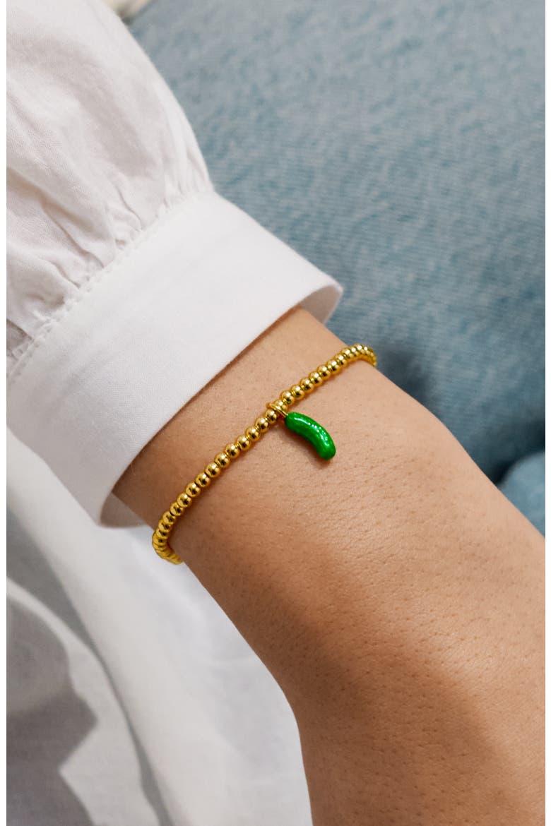 A Little Vibes 'I Love Pickles' Bracelet, Alternate, color, Gold Plated