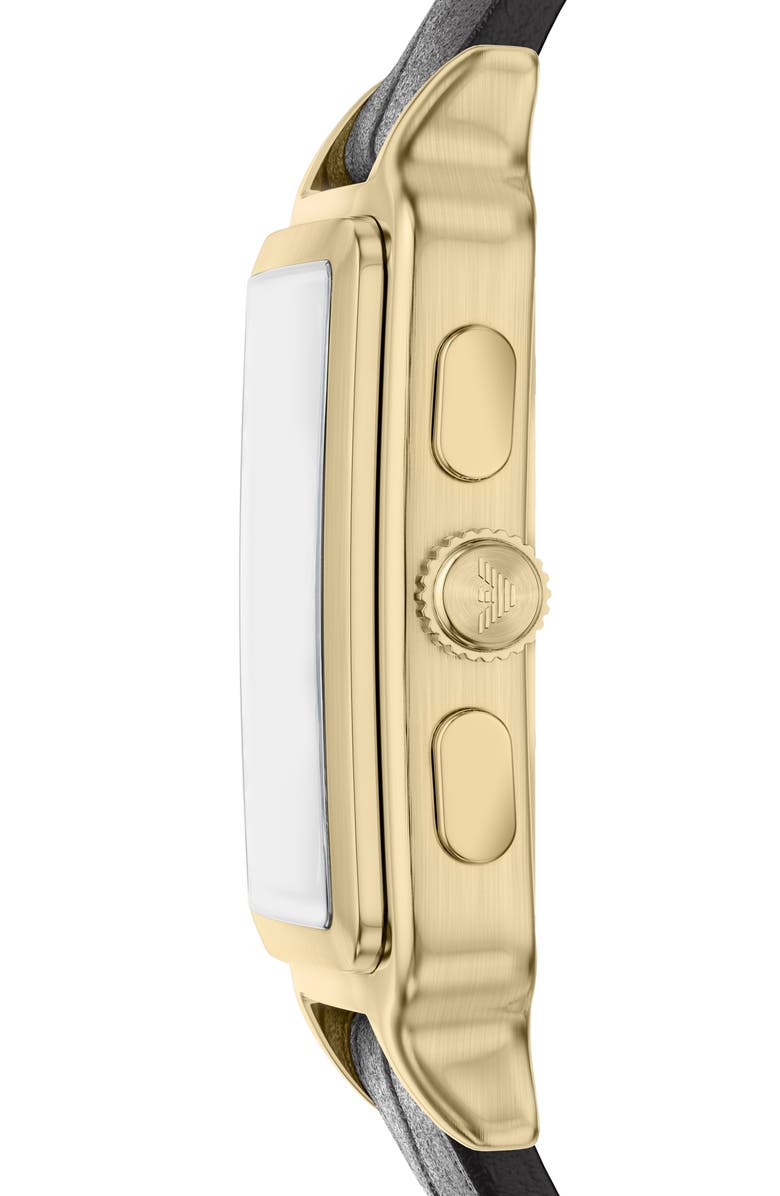 Emporio Armani Tank Chronograph Leather Strap Watch, 34mm x 50mm, Alternate, color,