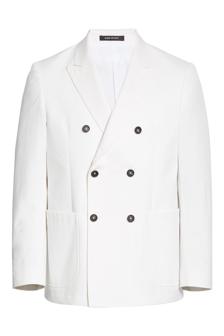 Double Breasted White Cotton Sport Coat (Nordstrom Exclusive), Main, color, WHITE