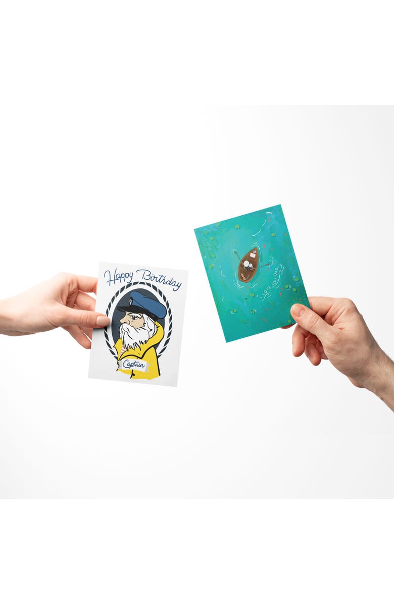 Ramus & Co Father's Day Greeting Card Pack (3ct) "Captain, Fish, Dad I Love You", Alternate, color, Multicolored