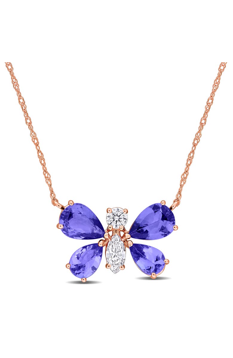 Julianna B. Tanzanite & Diamond Butterfly Necklace 14k, Main, color,