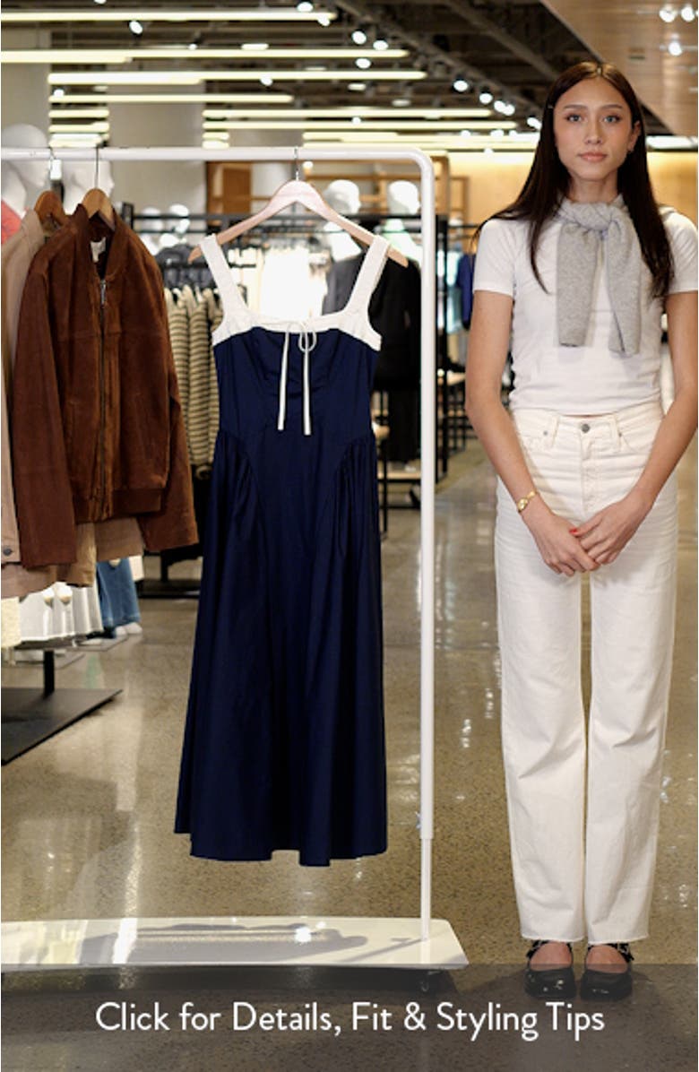 Colorblock Cotton Midi Dress, sales video thumbnail