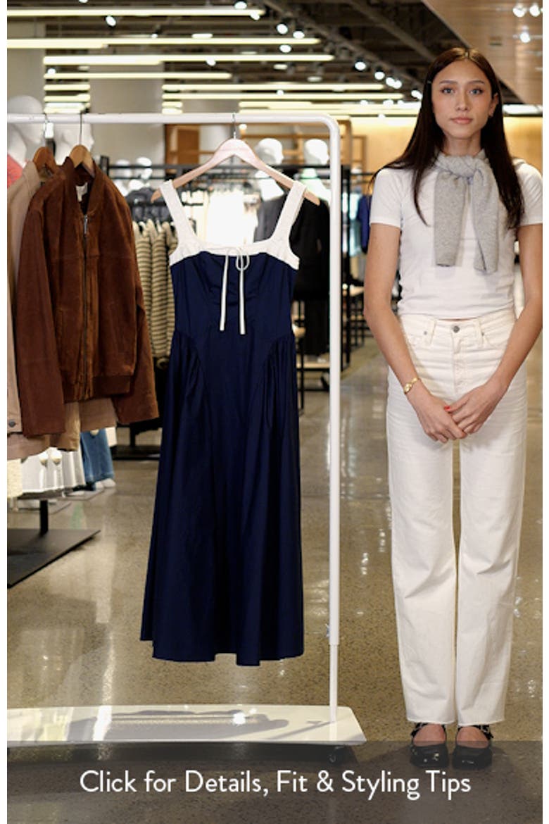 colorblock cotton midi dress moon river Moon River + Colorblock Cotton Midi Dress