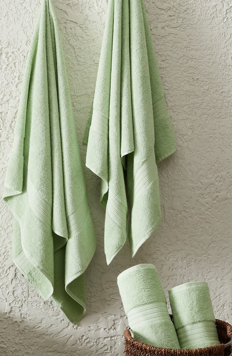 Woven & Weft 6-Piece Cotton Bath Towels, Alternate, color, Seagreen
